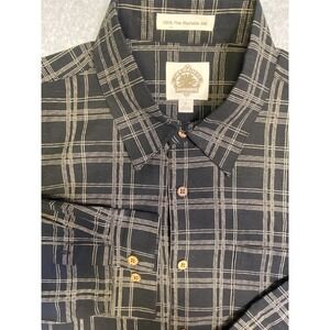 Paradise Collection Mens Silk Button Down Shirt XL Plaid Long Sleeve